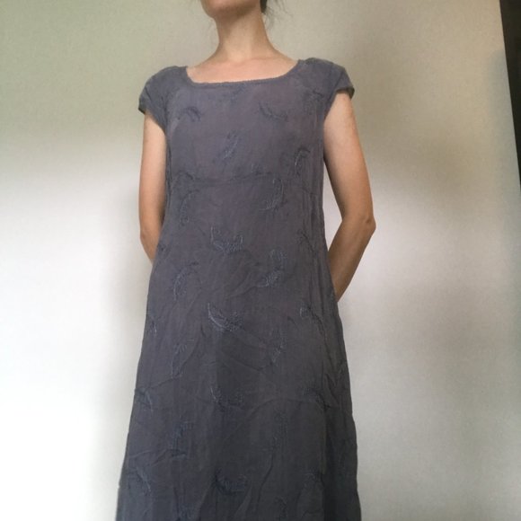 Vintage Johnny Was Collection Embroidered Cornflower Reversible Maxi Dress - Picture 11 of 15